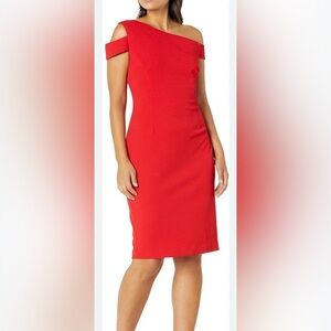 Trina Turk Off Shoulder Red Dress Sz 6